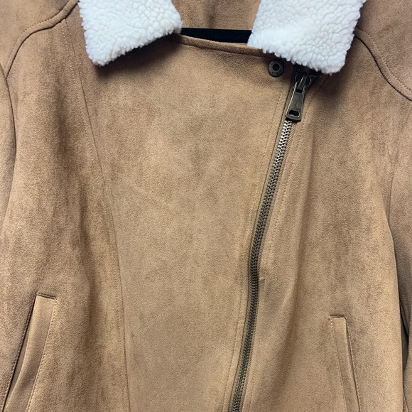 Just fab brown bomber jacket with Sherpa collar, size 3X - Picture 3 of 9